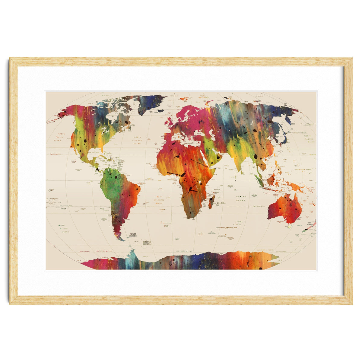 ALLOVER THE WORLD-Painted map