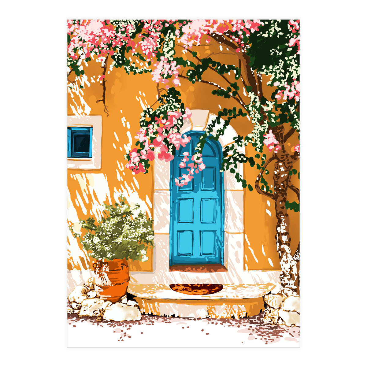 Oh The Places You Will Go, Spanish Bougainvillea Villa (Print Only)