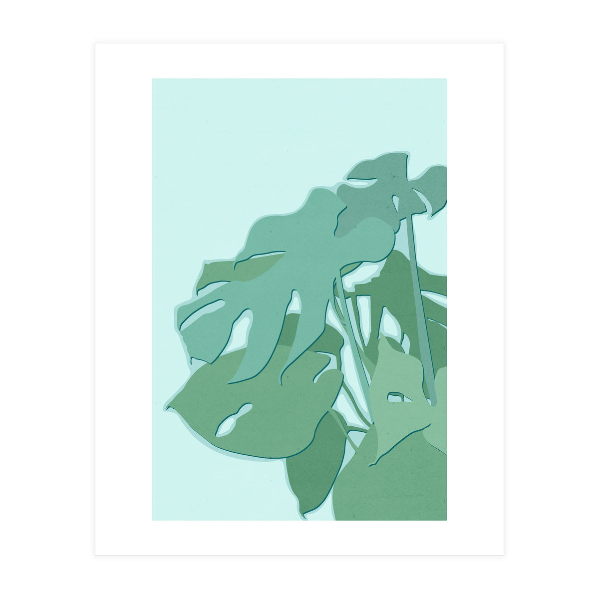 Minimal Monstera Leaves - Greener Eden (Print Only)