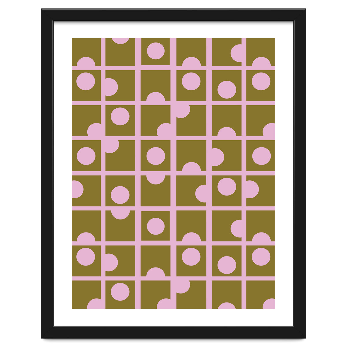 Pink Retro Circles Pattern