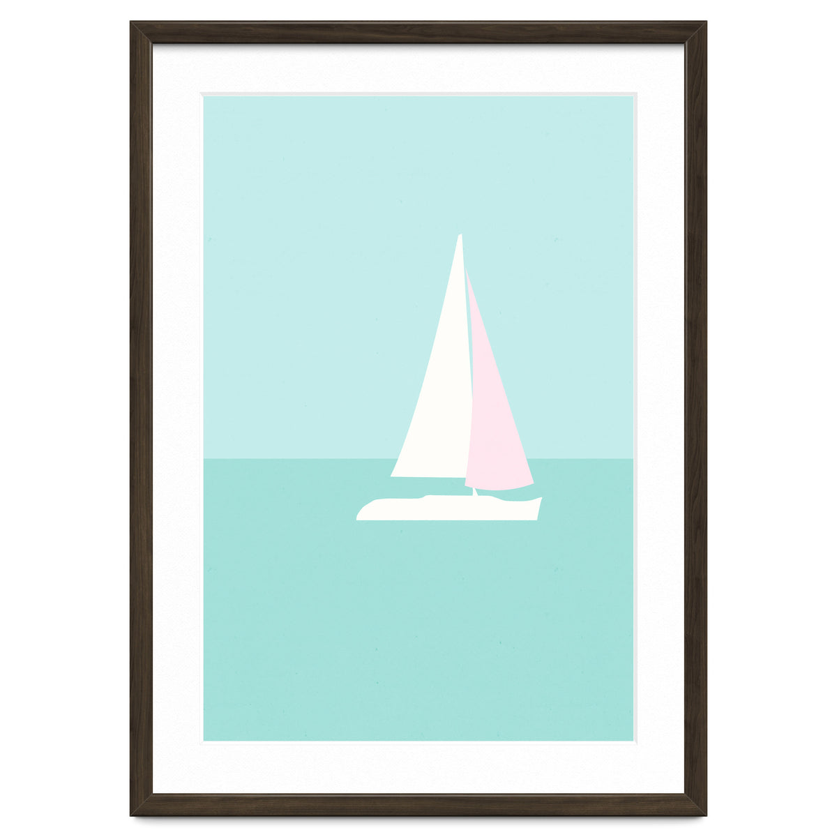 Minimal Sailboat - Turquoise Coast