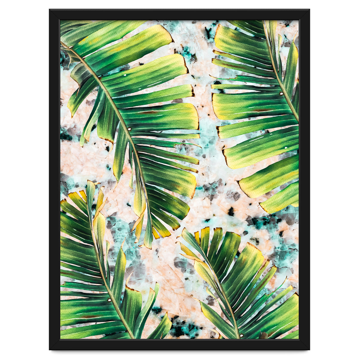 Palm leaf on marble 02