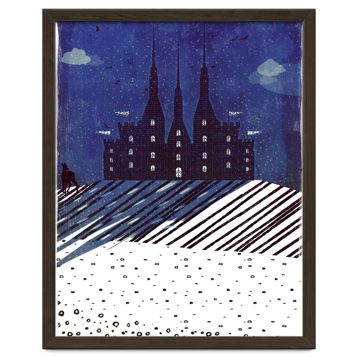 Castle on the hill at night