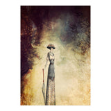 VINTAGE FASHION LADY IN ABSTRACT FOREST I (Print Only) thumbnail