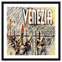 Venezia Vintage Art Gondolas sketch