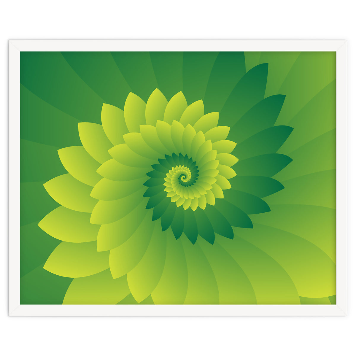 Abstract Digital GREEN FLORA 3D ART