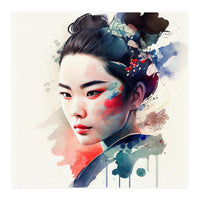 Watercolor Modern Geisha #4 (Print Only)