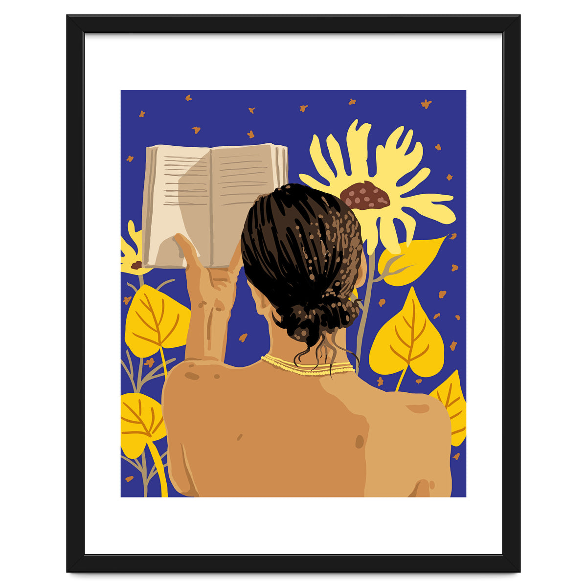 You're never alone when lost in the magic of a book, Bohemian Reader Botanical, Nude Plant Lady