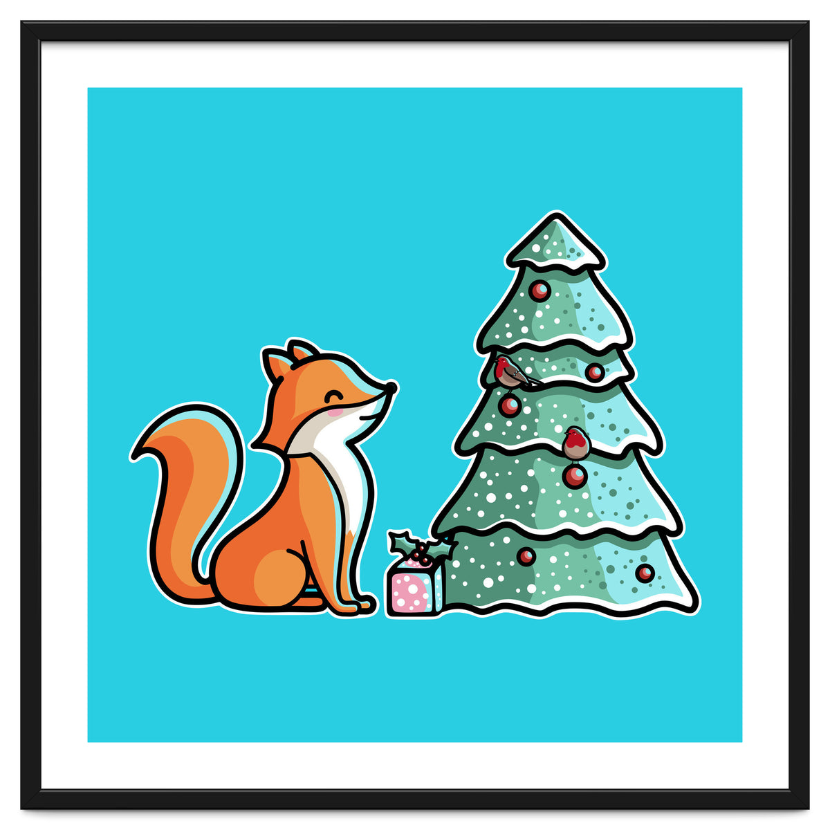 Cute Fox Christmas Tree