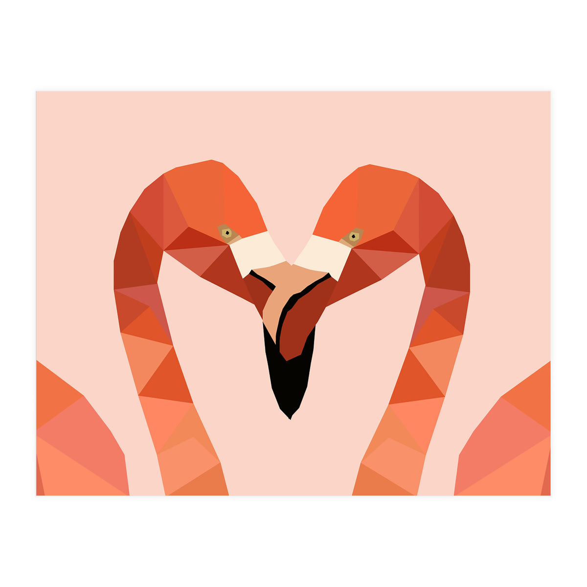 Flamingo Bird Low Poly Art  (Print Only)