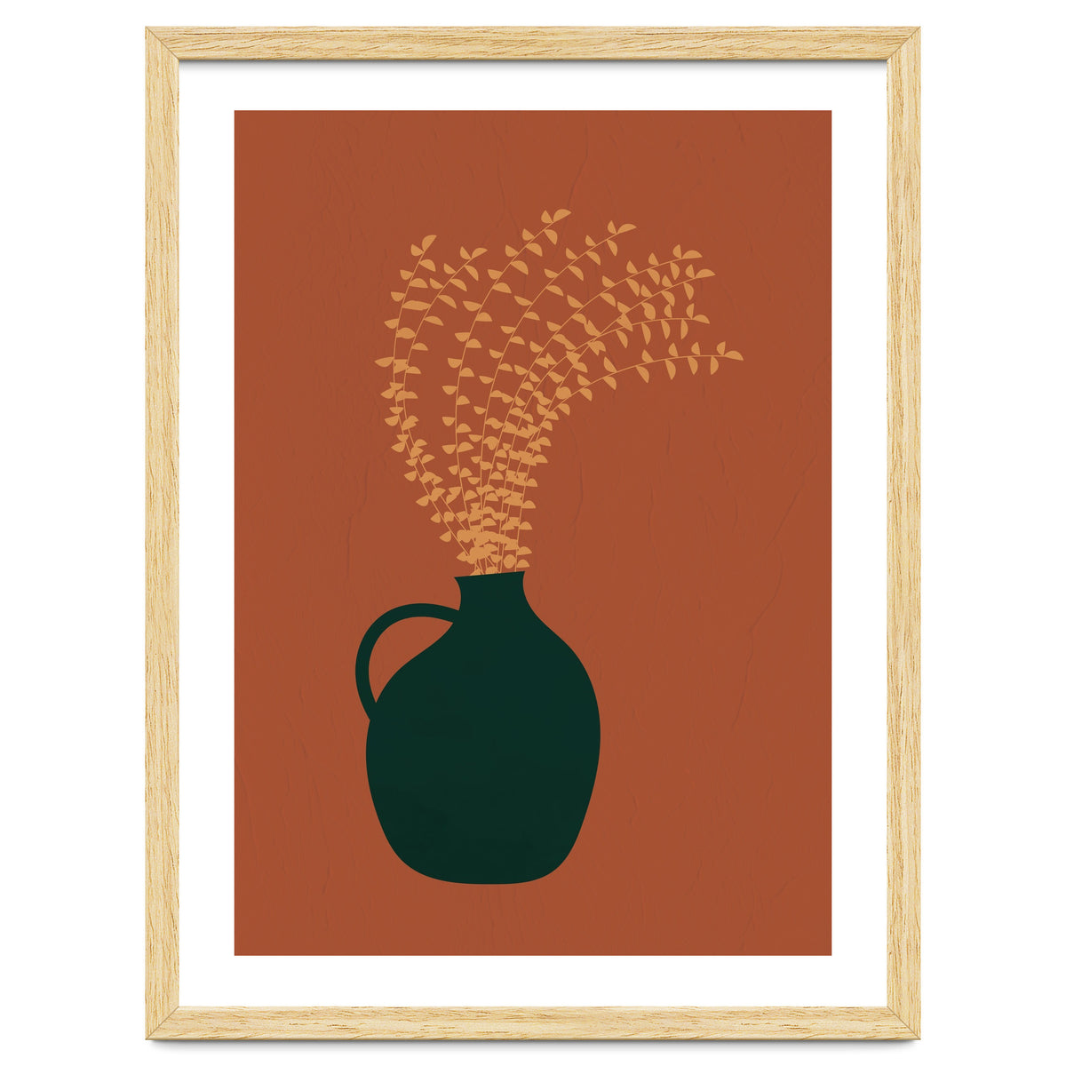 Terracotta Earth Tones Wall Decor Pottery Plant I