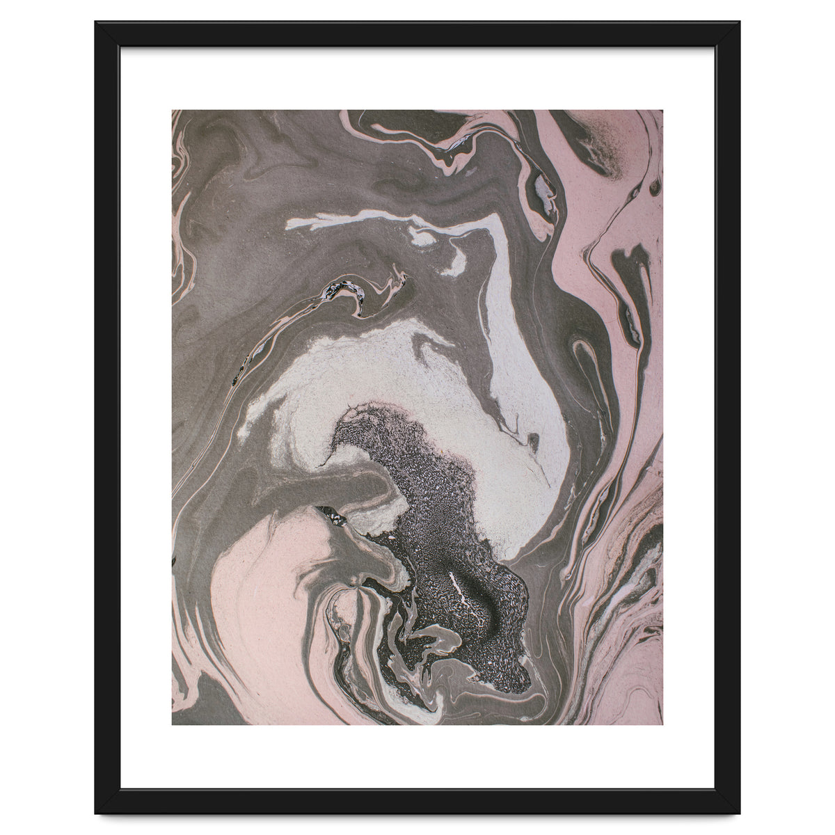 Pink and gray marbled paper