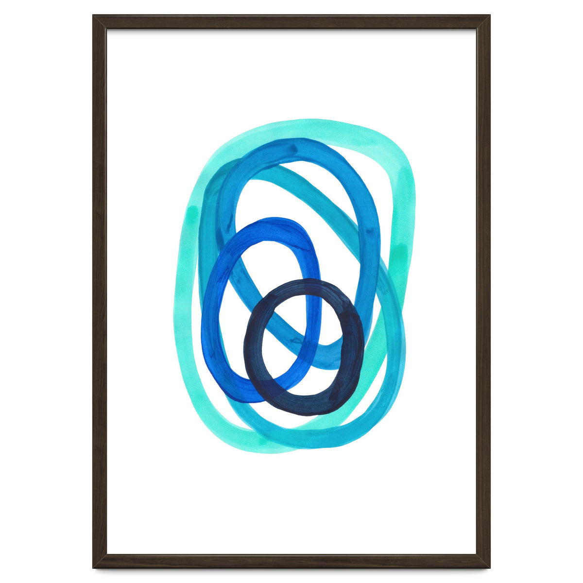 Marine Blues Blue Teal Turquoise Navy Blue Nesting Circles