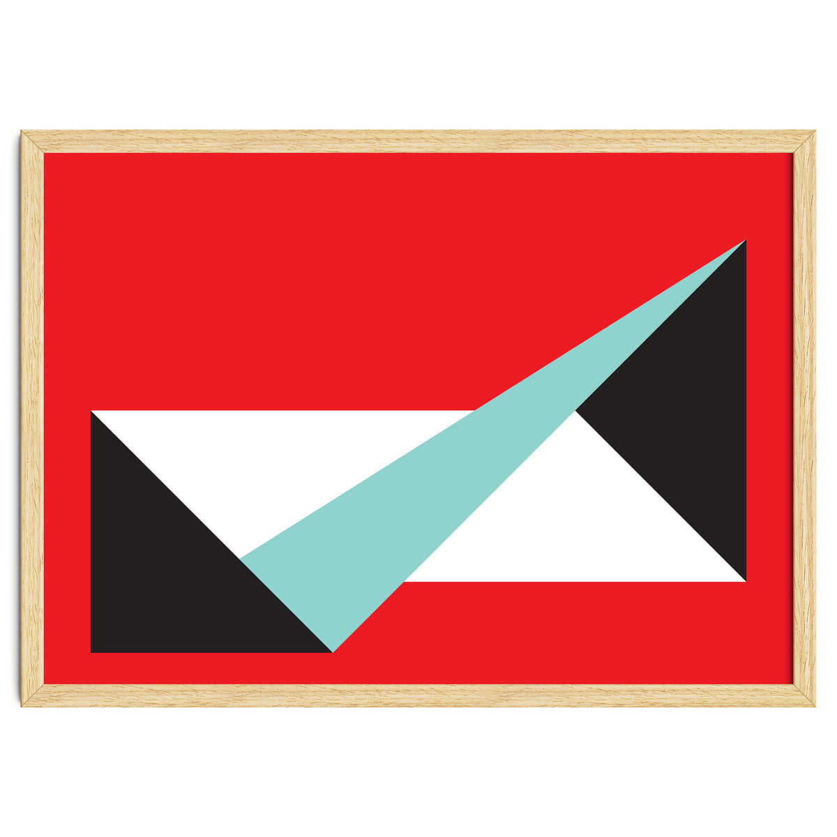 Geometric Shapes No. 49 -  teal, black & red