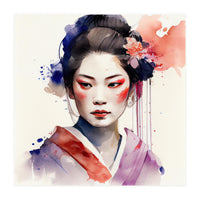 Watercolor Modern Geisha #3 (Print Only)
