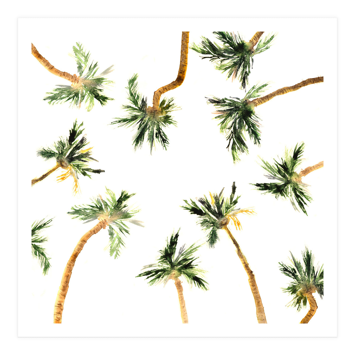 Under the coconut palms || watercolor (Print Only)