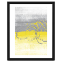 Abstract Painting No. 53 - Bubbles | Illuminating Yellow & Ultimate Grey