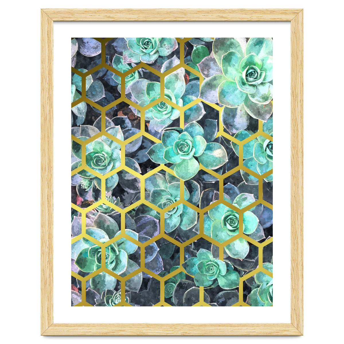 Succulents and Gold Geometric