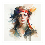Watercolor Pirate Woman #4 (Print Only) thumbnail