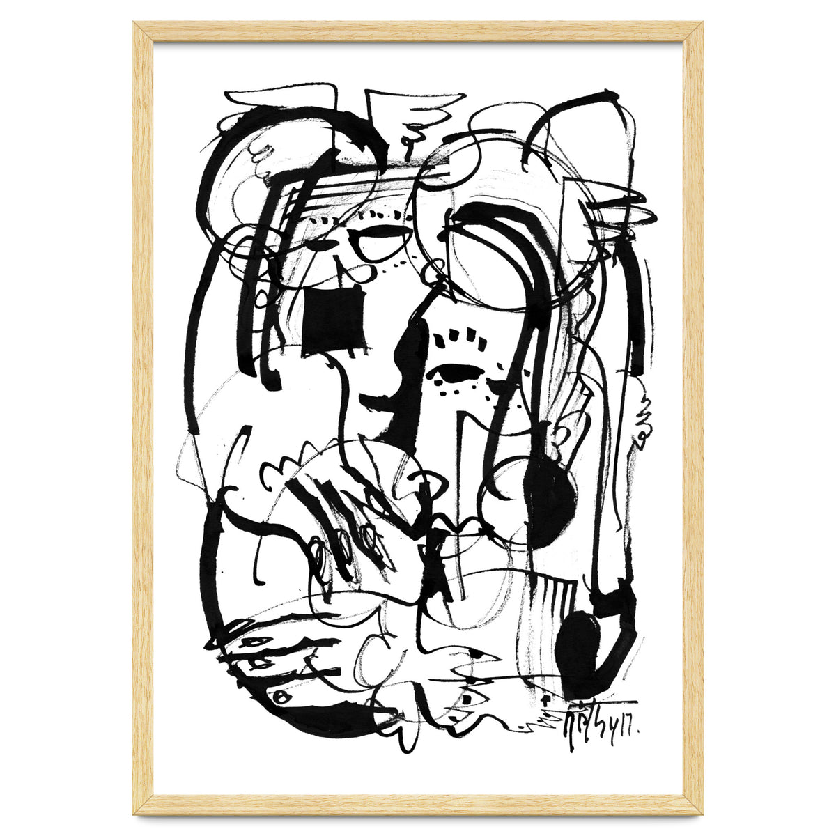 Two Shy Angels - b&w