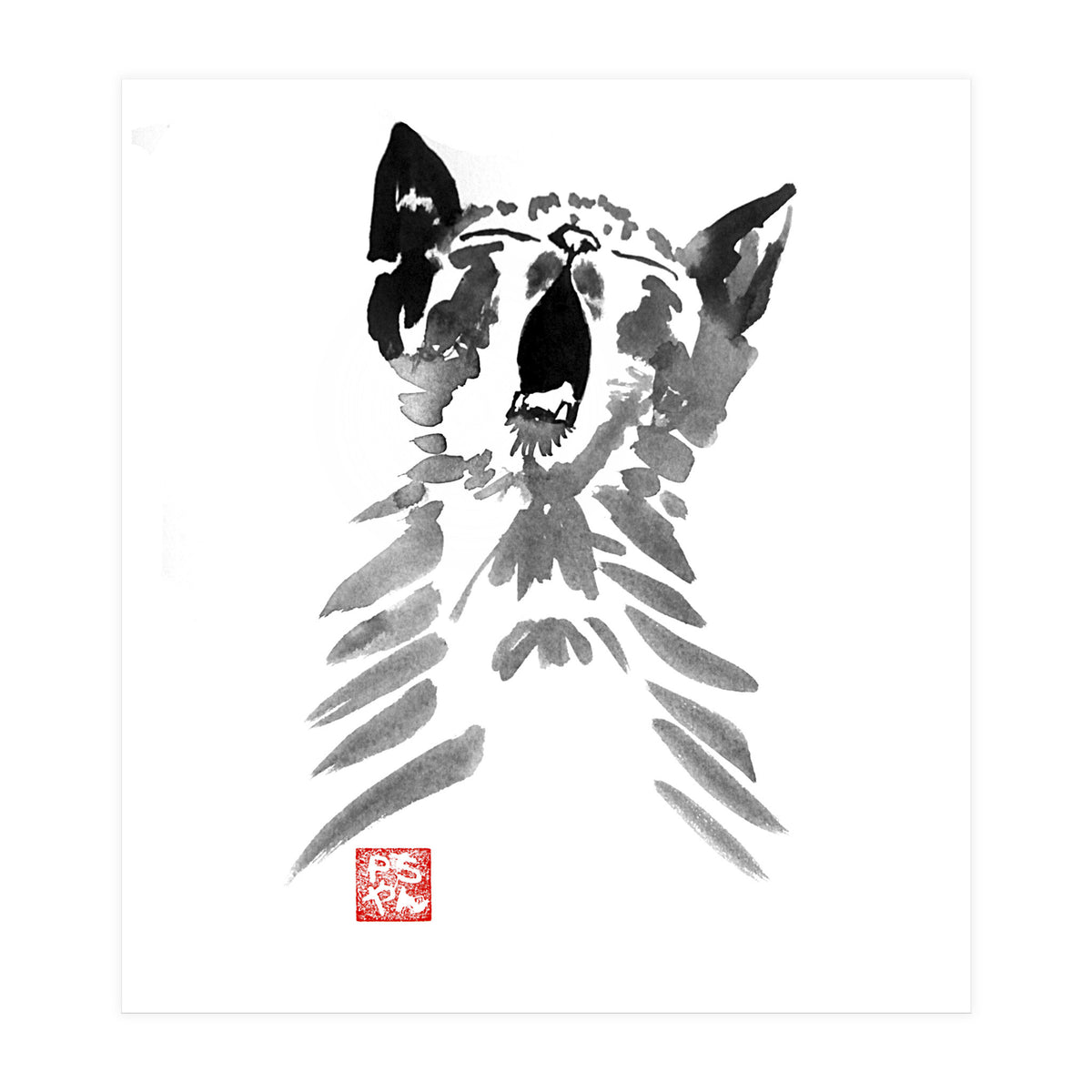 Yawning Cat  (Print Only)