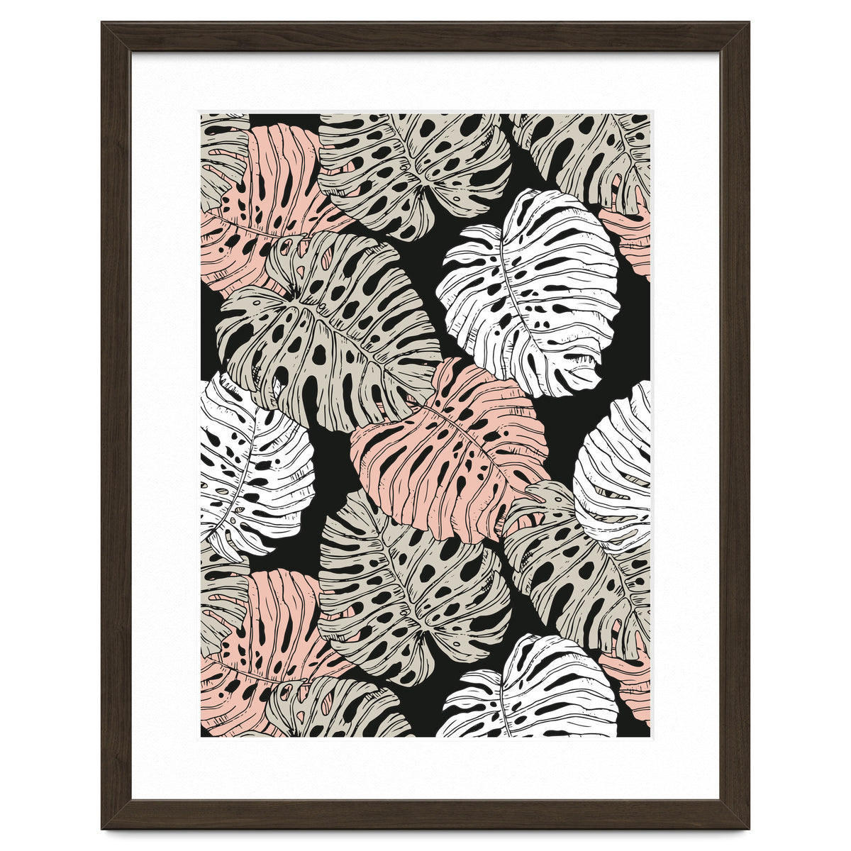 Monstera in the darkness of the jungle