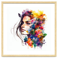 Watercolor Tropical Woman #18