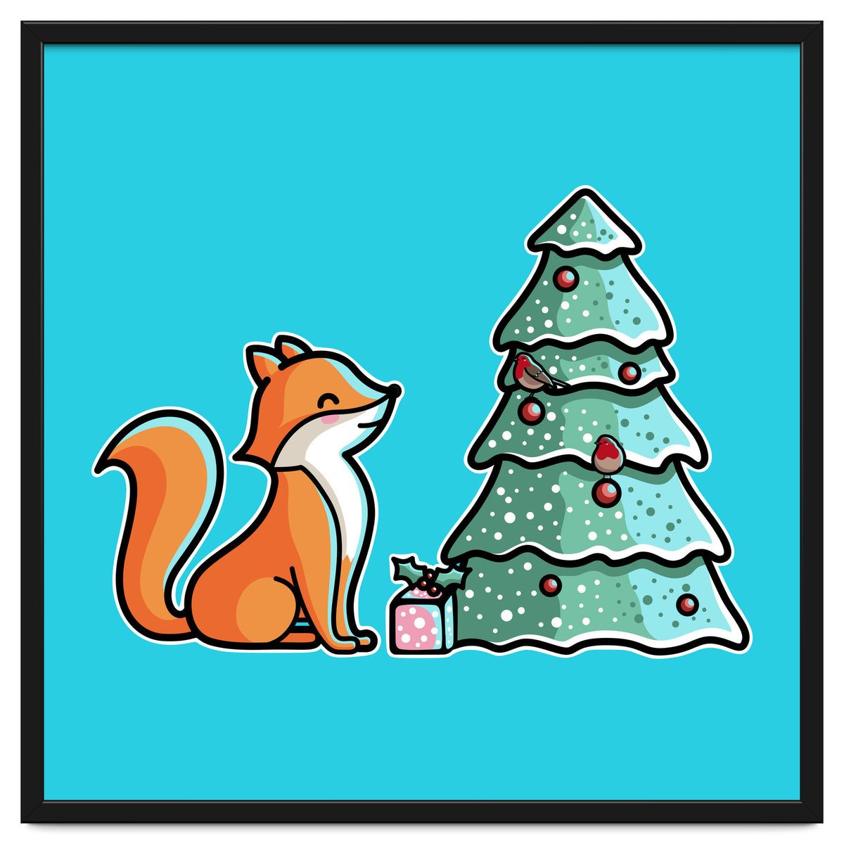 Cute Fox Christmas Tree