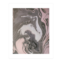Pink and gray marbled paper  (Print Only)