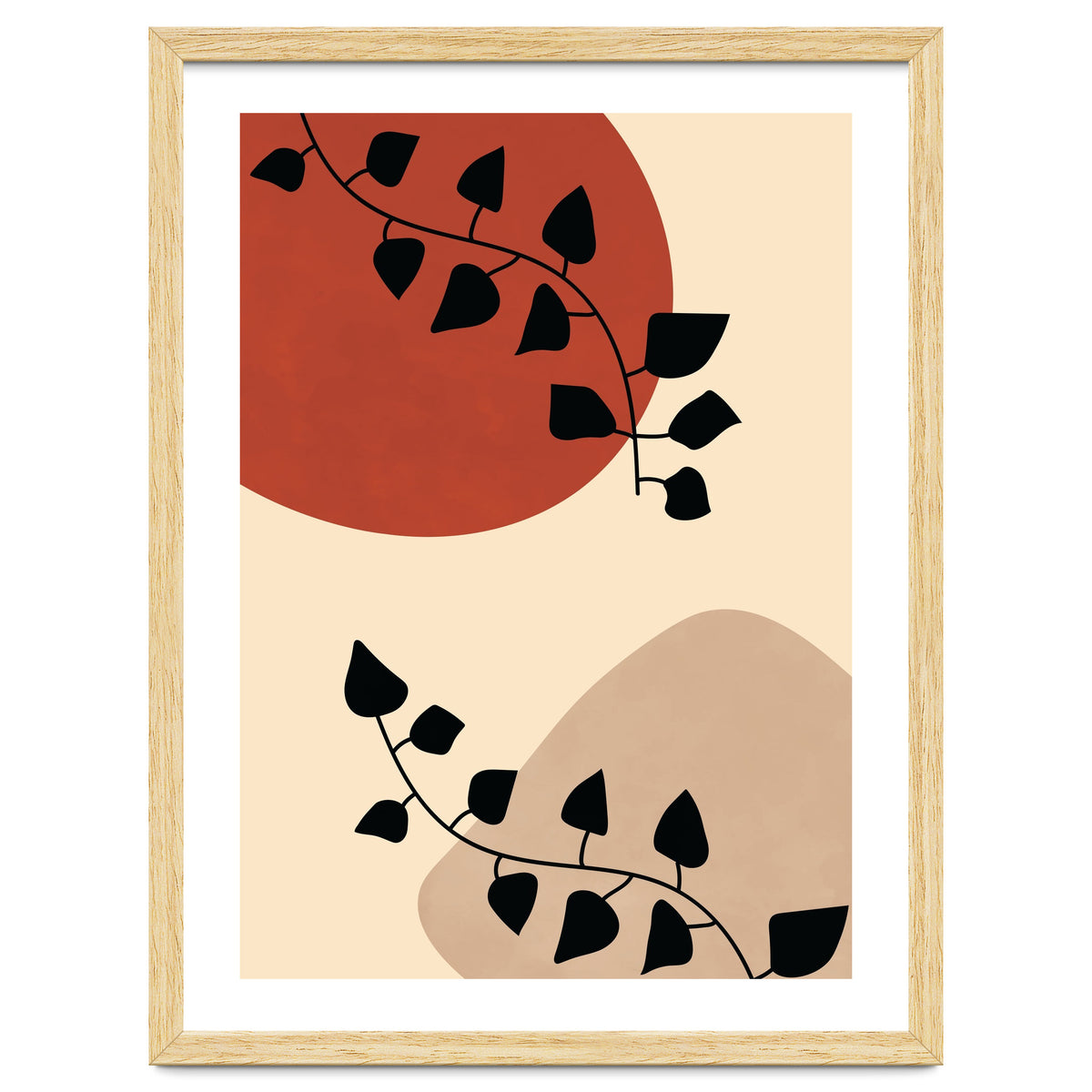 Abstract Boho Botanical Pothos Leaf