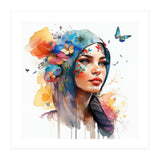 Watercolor Floral Arabian Woman #6 (Print Only) thumbnail