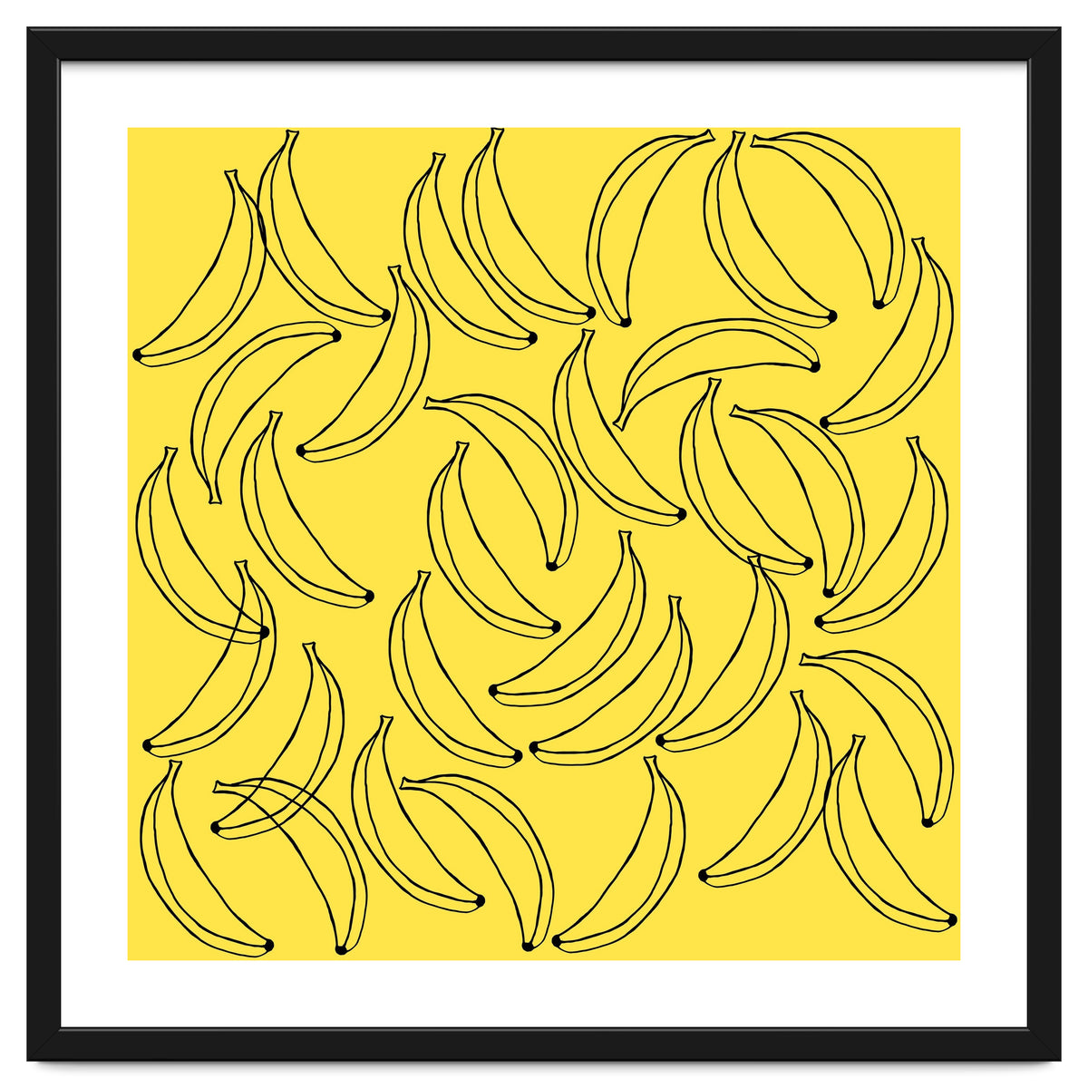 Bananas pattern on yellow background