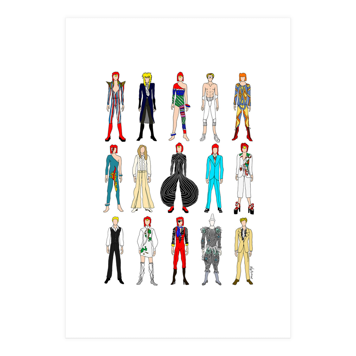 Outfits of Bowie Fashion (Print Only)