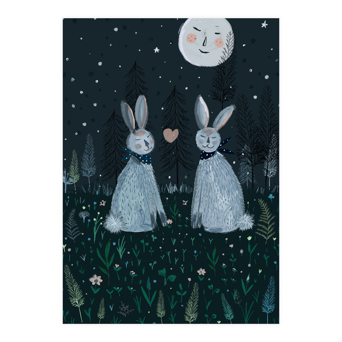 Rabbits in the forest  (Print Only)