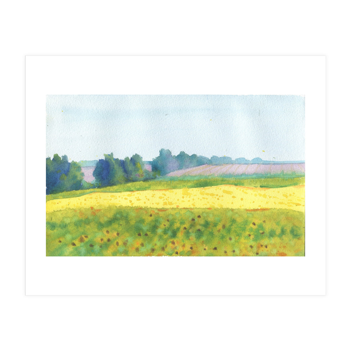 Field landscape. Watercolor (Print Only)