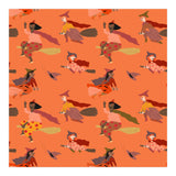 Tiny Witches Pattern (orange Backgrownd) (Print Only) thumbnail