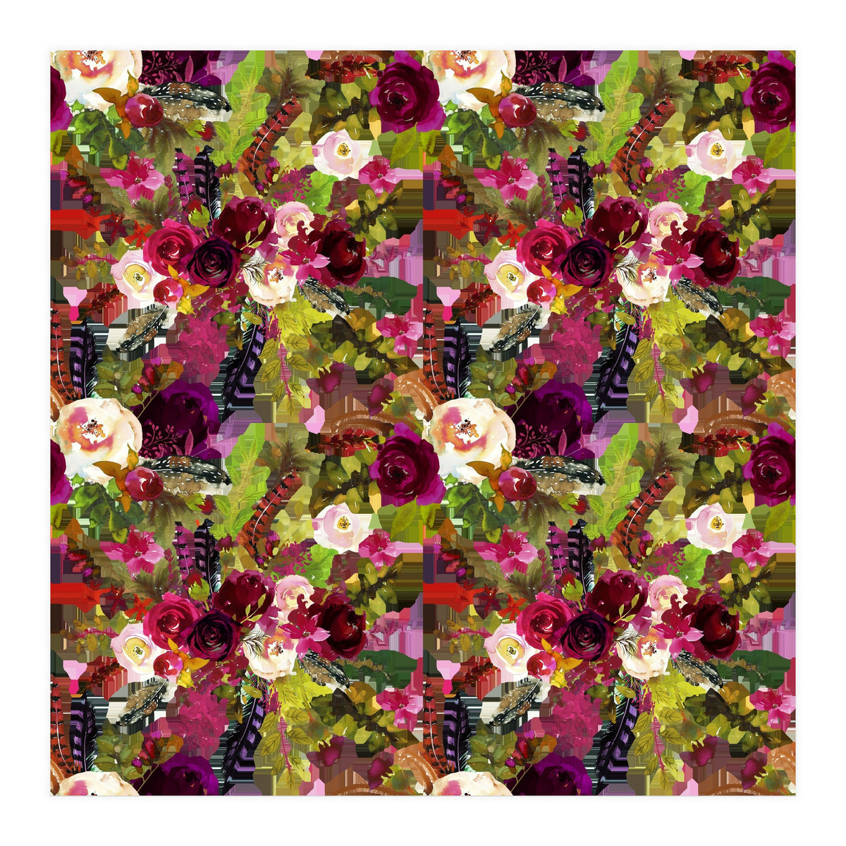 Water Colour Rose Pattern (Print Only)