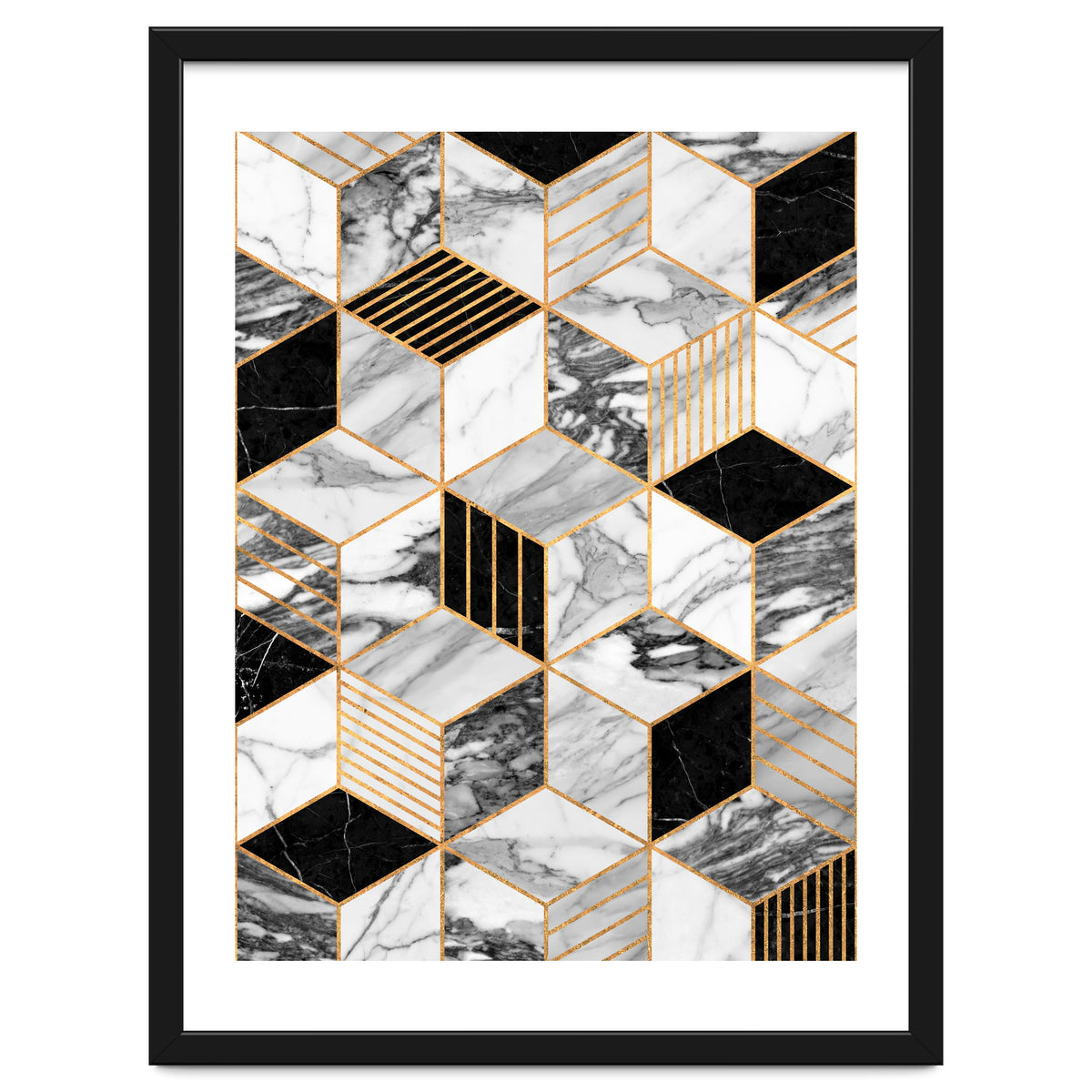 Marble Cubes 2 - Black and White