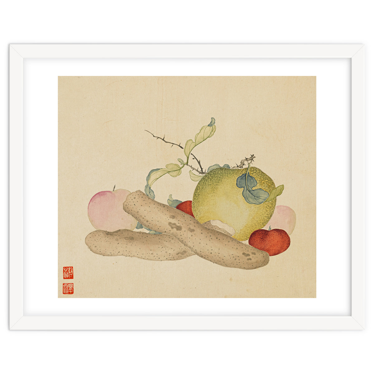 Wang Chengyu~flowers And Vegetables, Vegetables, Fruits, Yam, Apple, Pear