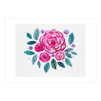 Watercolor rose bouquet (Print Only)