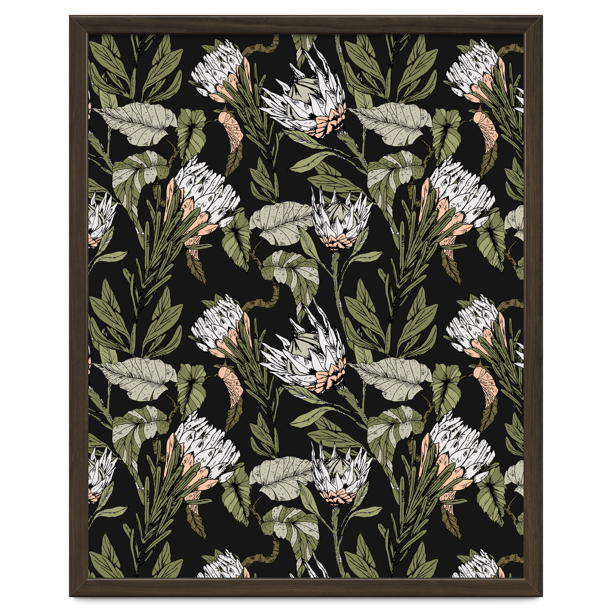 Dark pattern botanical boho