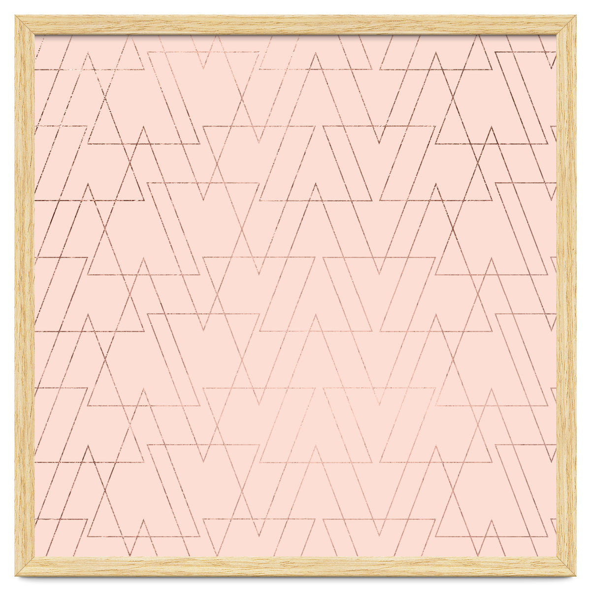 Modern Rose Gold Geometric Thin Triangles Blush Pink Abstract Pattern