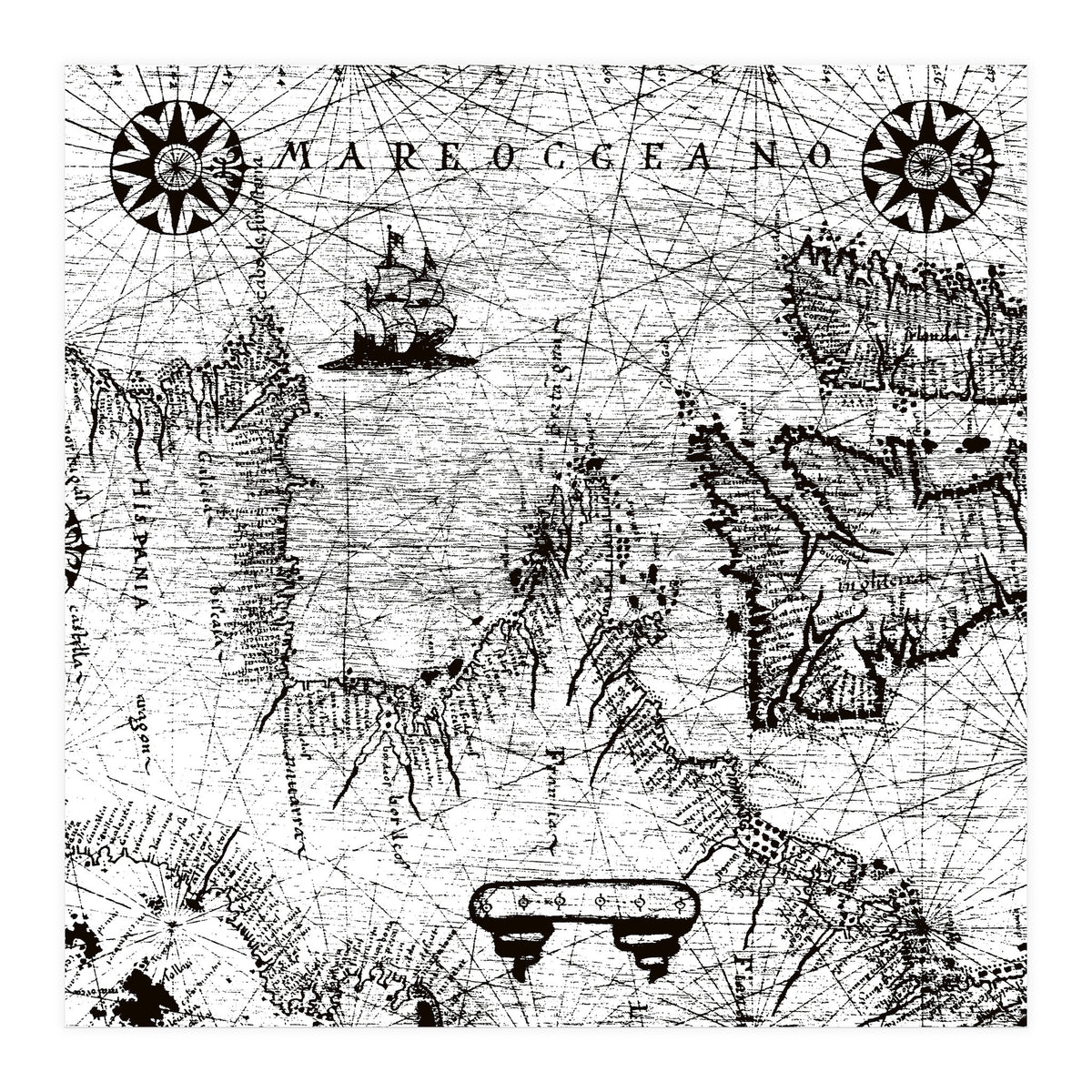 Antique Mercant Map  (Print Only)