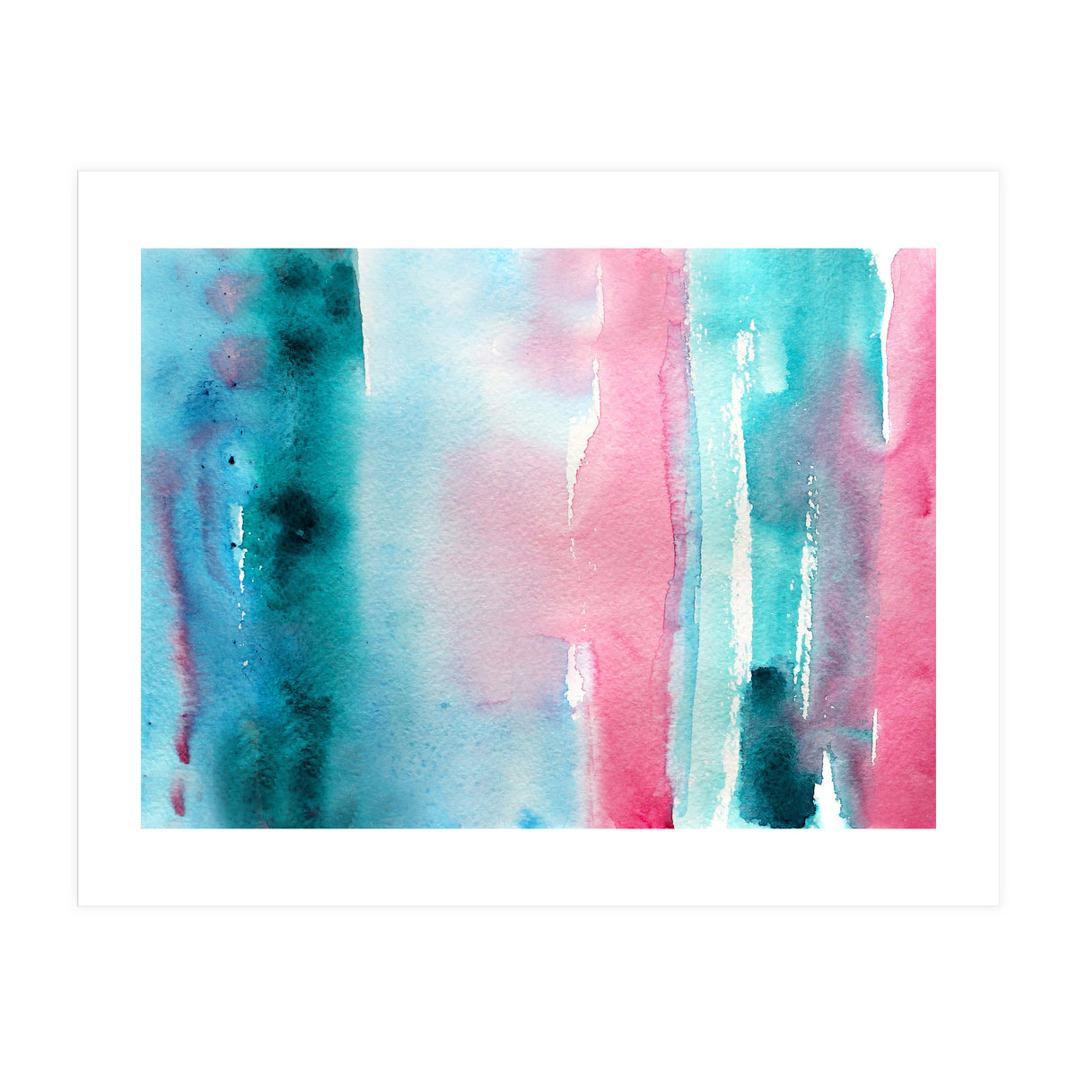 Turquoise love || abstract watercolor (Print Only)