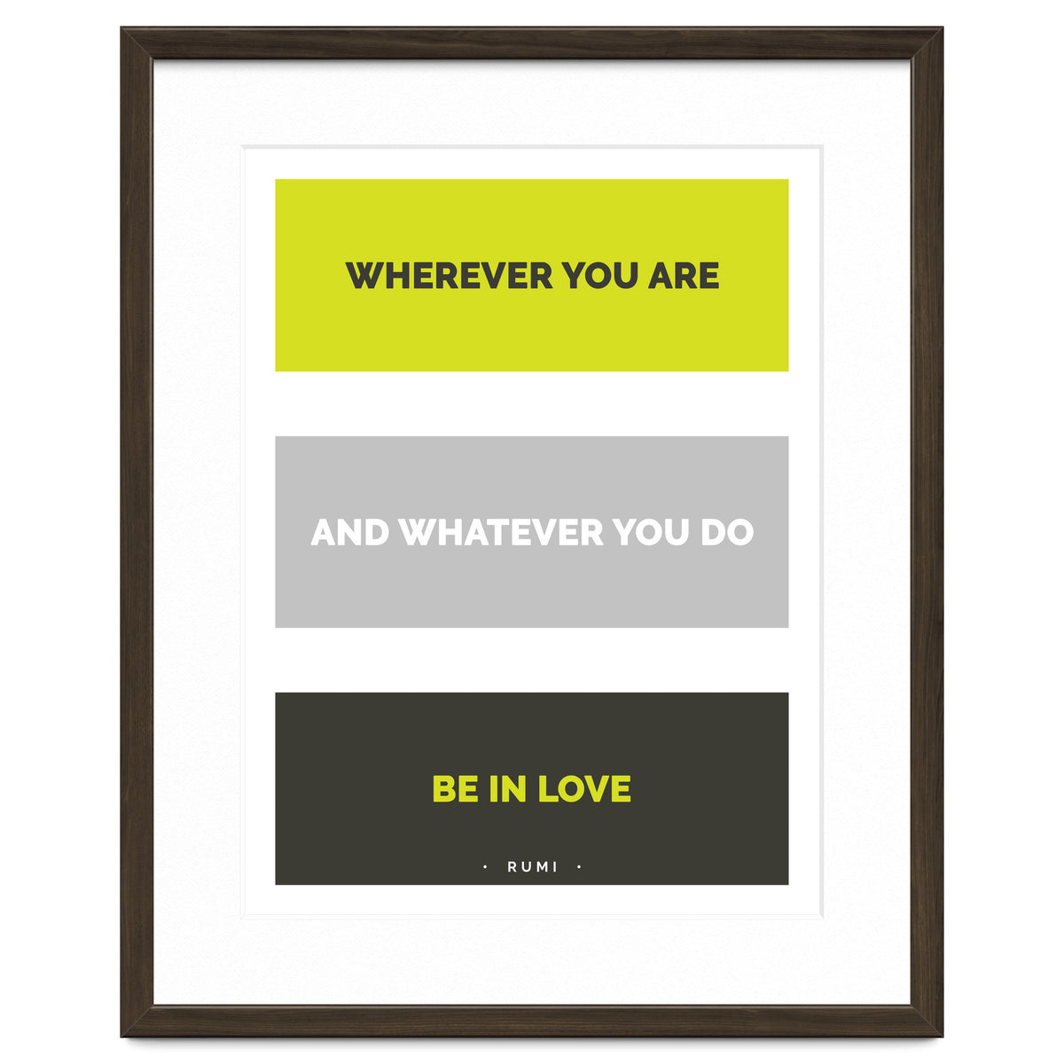 Be In Love - Rumi Quote Typography