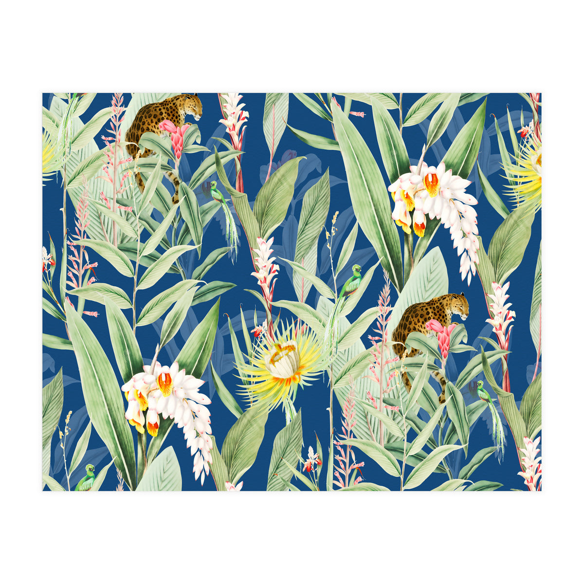 Leopard & Flowers (Print Only)