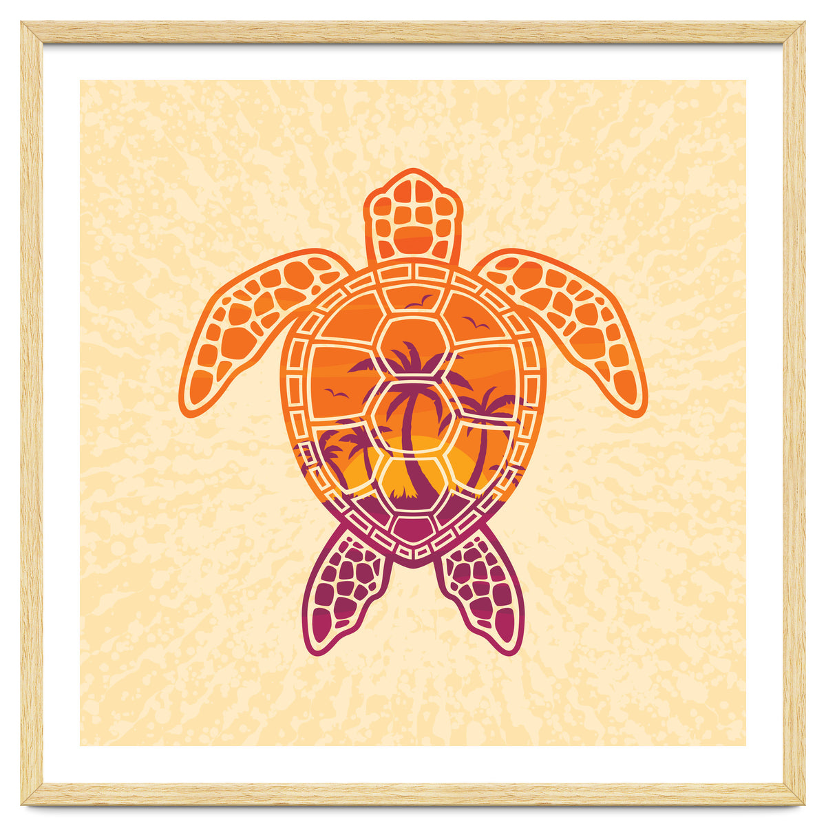 Tropical Sunset Sea Turtle Design