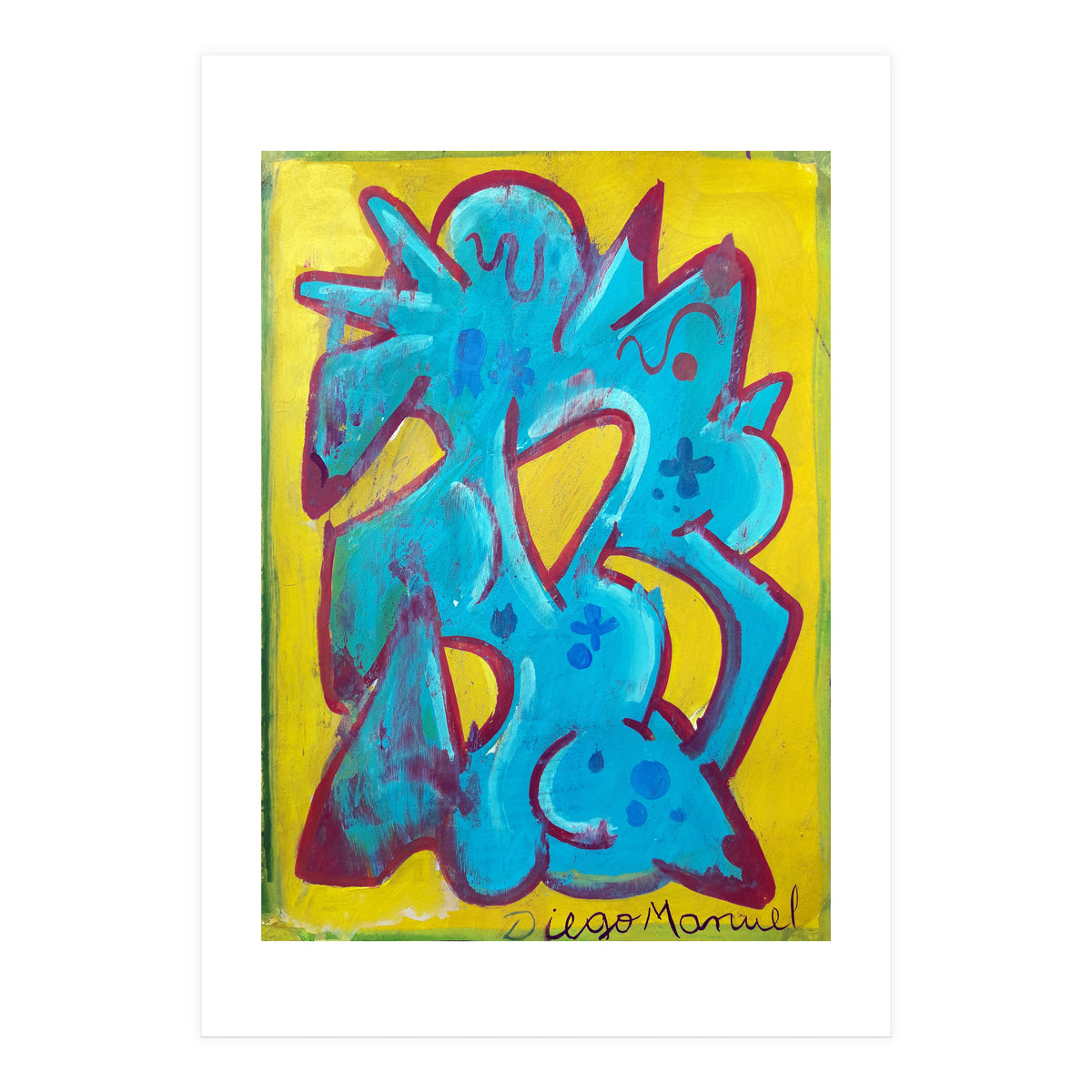 Forma Celeste Sobre Amarillo 4 (Print Only)