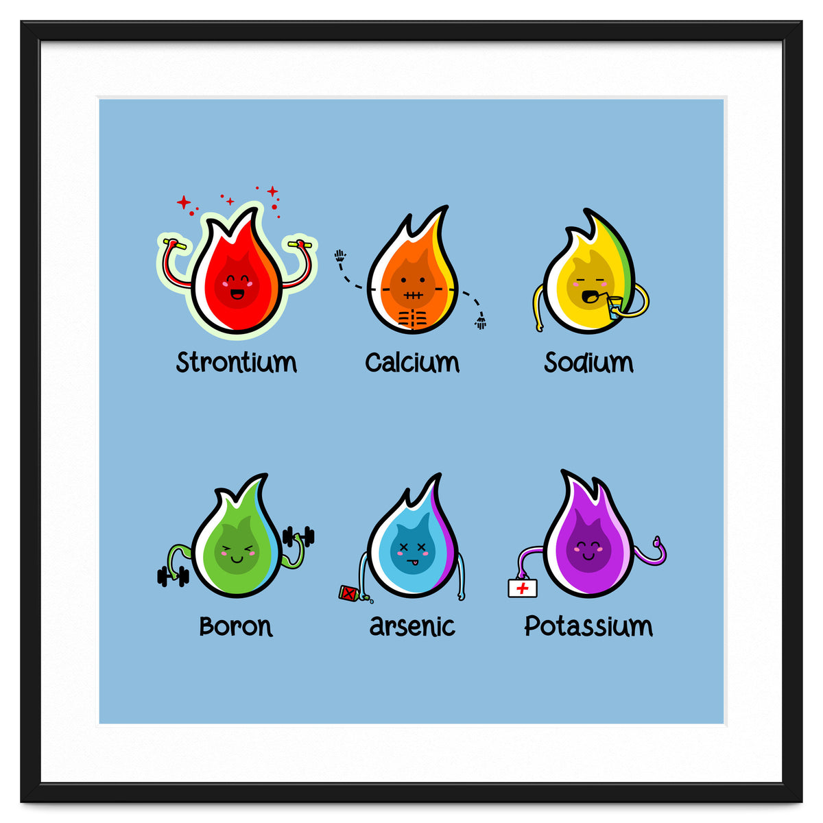 Kawaii Flaming Elements Science