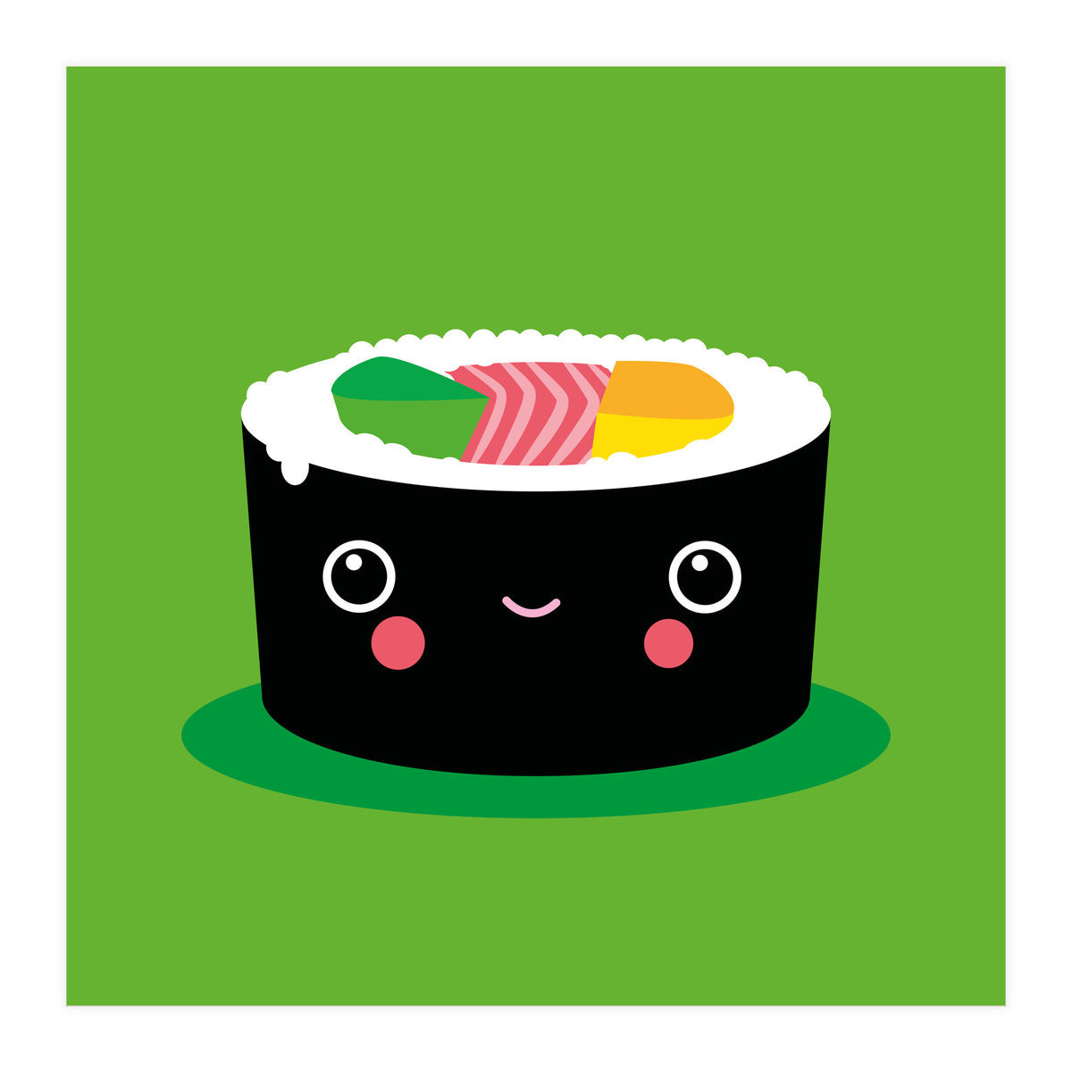 Happy Kawaii Sushi Maki (Print Only)